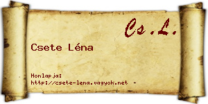 Csete Léna névjegykártya